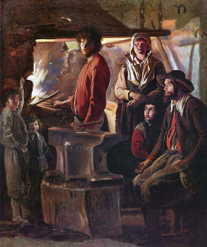 blacksmith in his forge